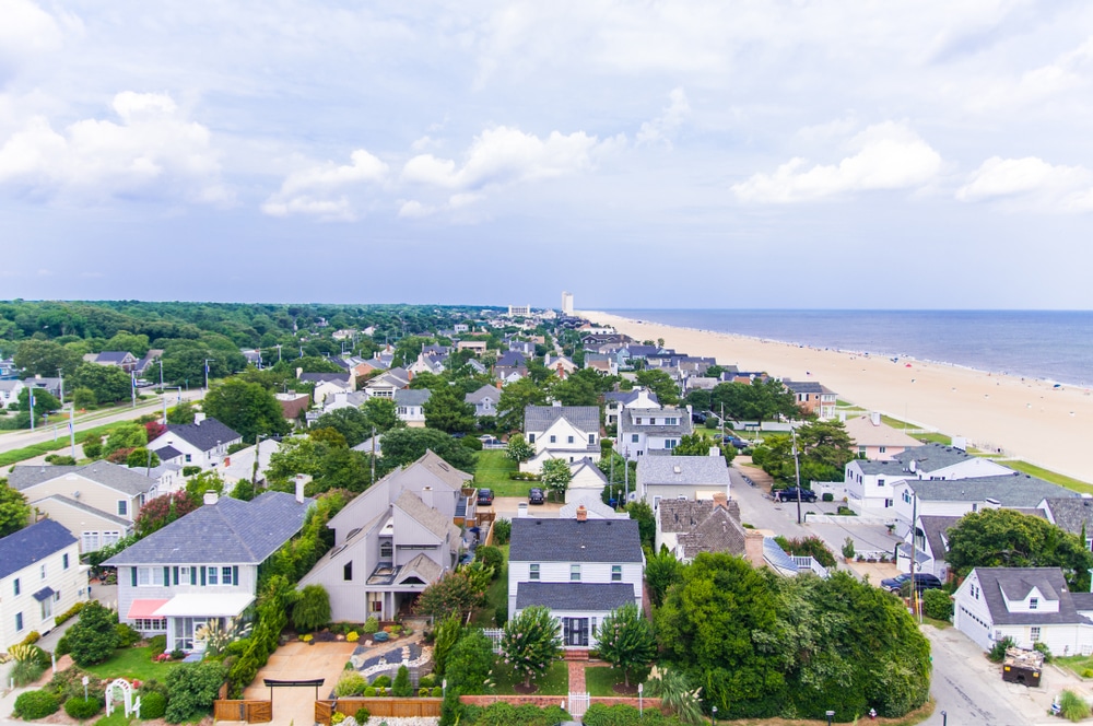 View,Of,Virginia,Beach,Homes,And,Beach,From,The,Sky