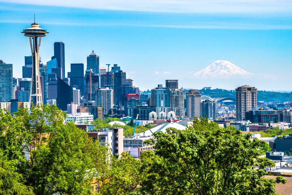 Beautiful,Clear,Skies,In,Seattle,,Washington