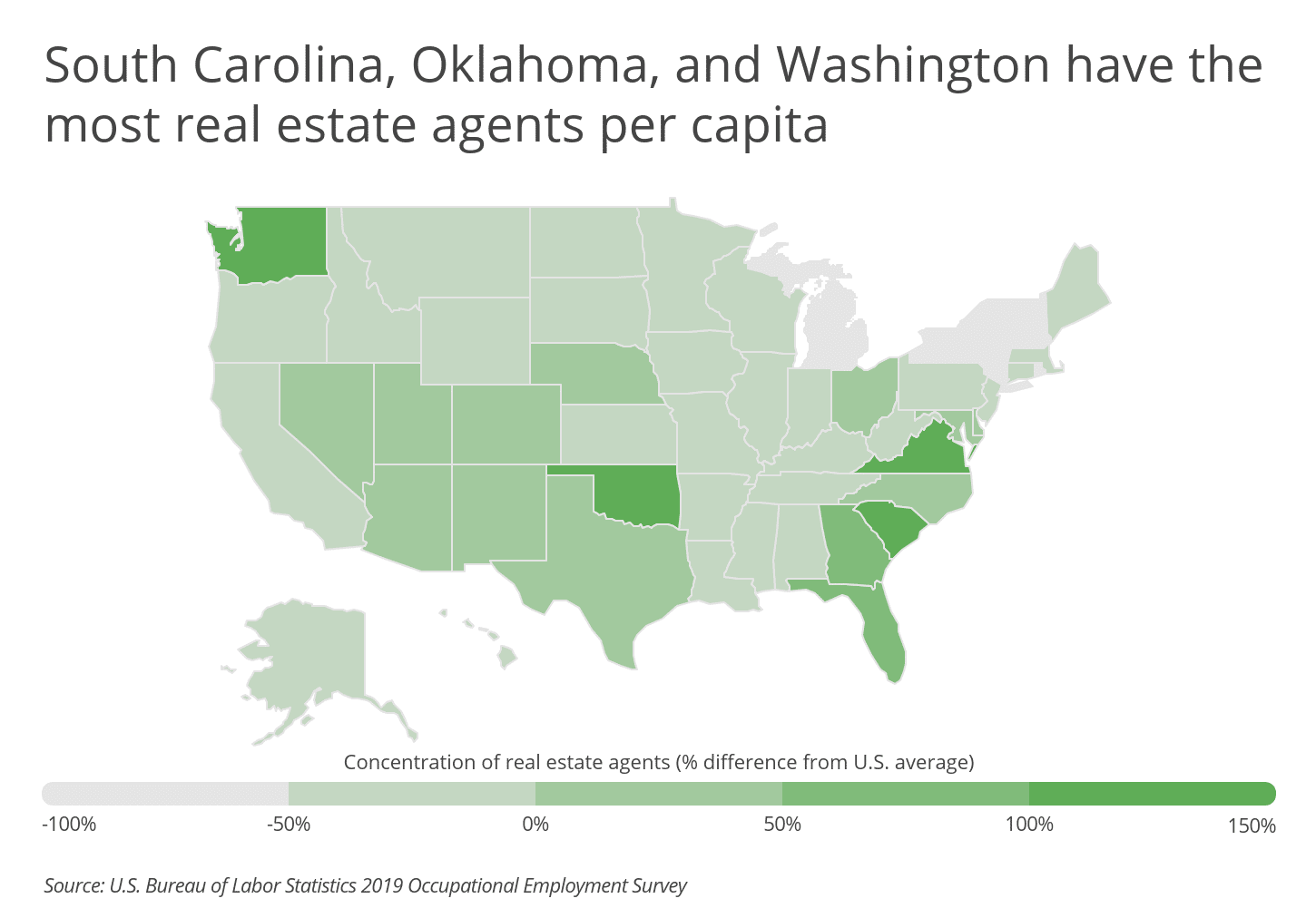 Cities With the Most Real Estate Agents ISN