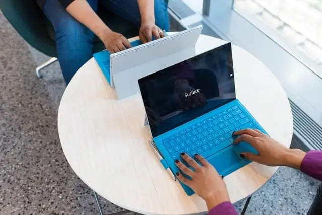 blue laptop