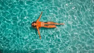 woman swimming in a pool