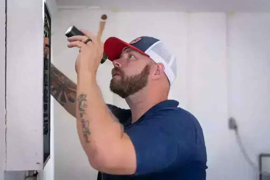 Home inspector at work