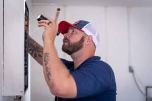 Home inspector at work