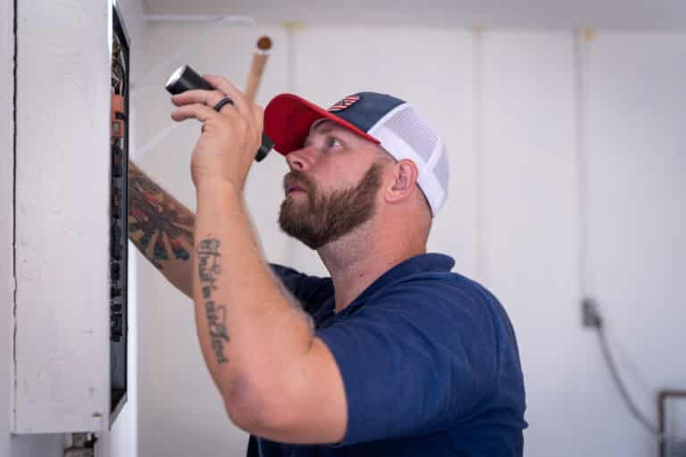Home inspector at work