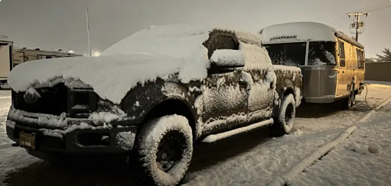 truck covered in snow