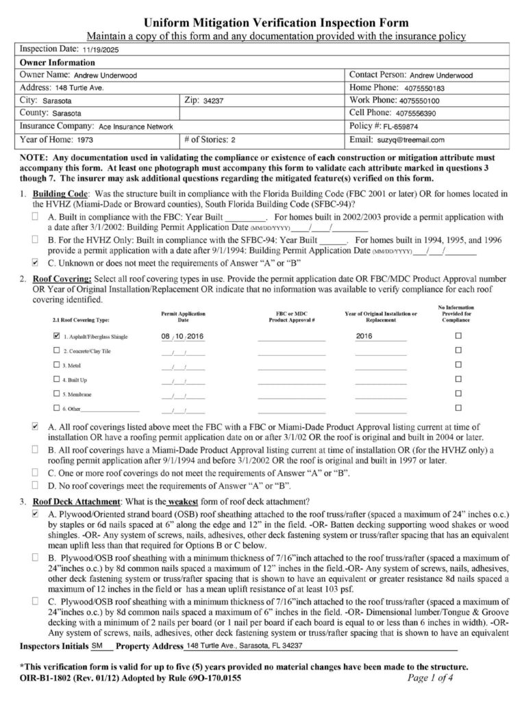 Florida Wind Mitigation