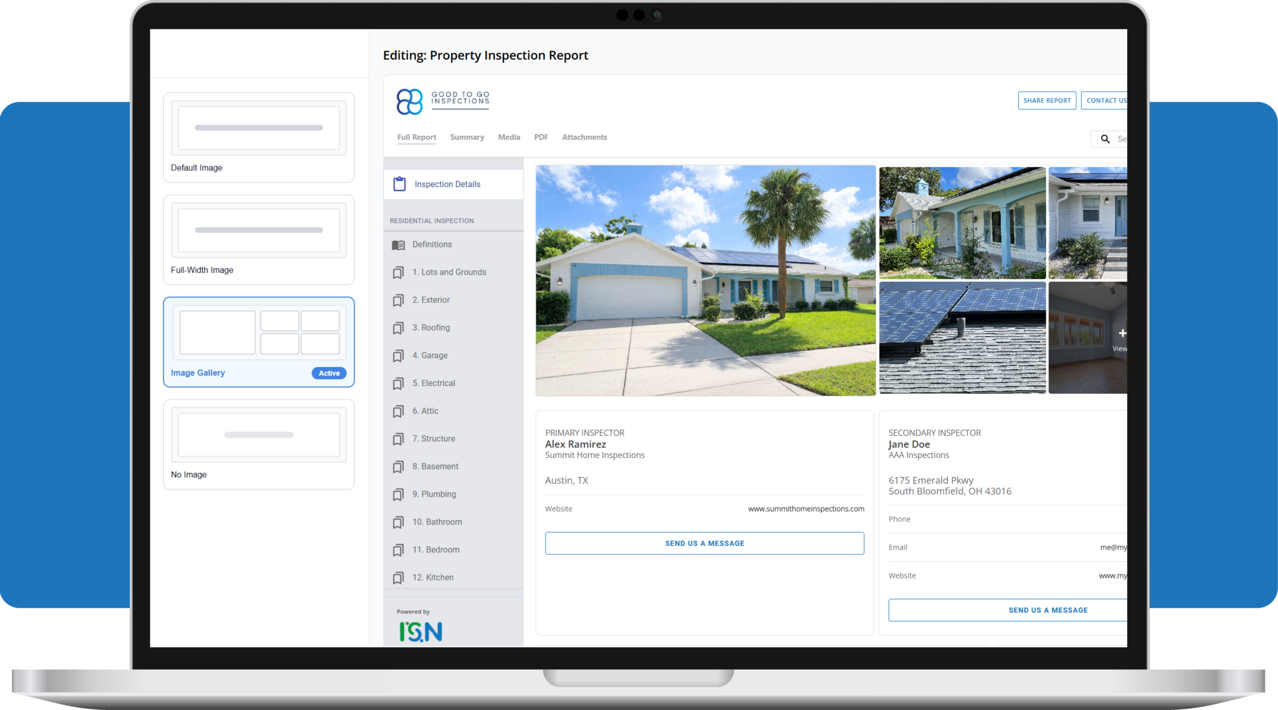 ISN Report Designer - home inspection software