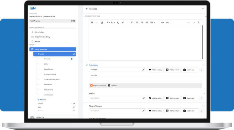 Line-level ratings - ISN home inspection software