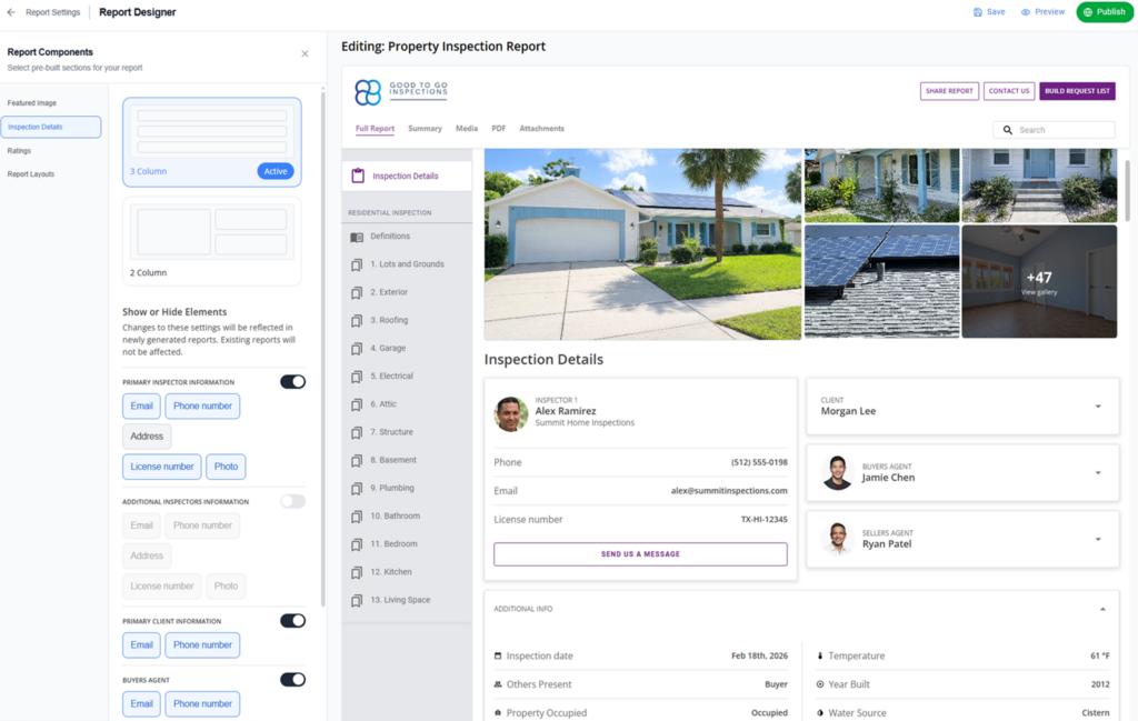 ISN Report Designer - Inspection details layout 1