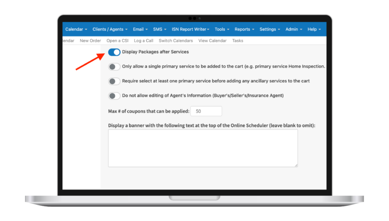 Packages After Services Toggle - ISN