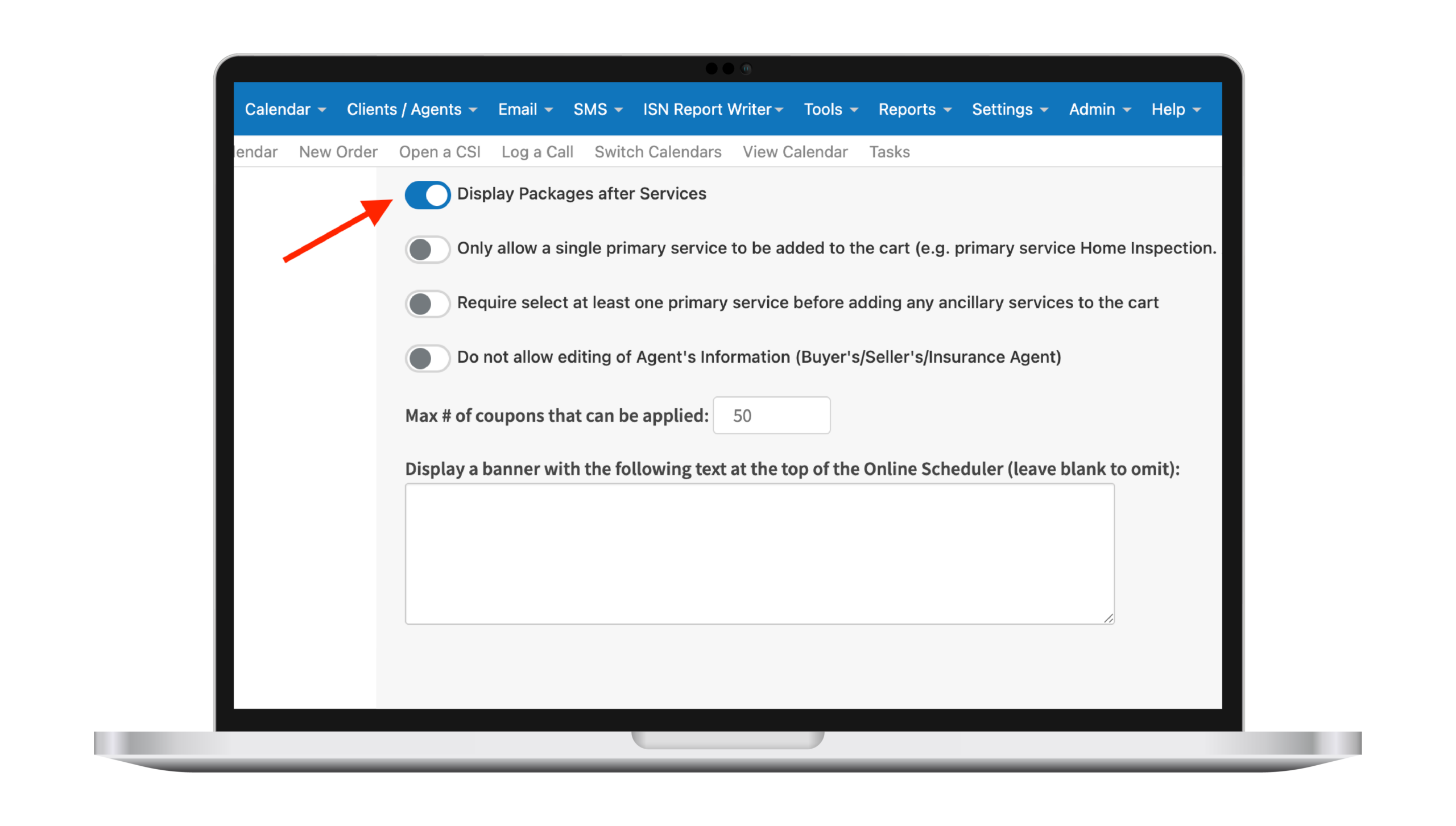 Packages After Services Toggle - ISN