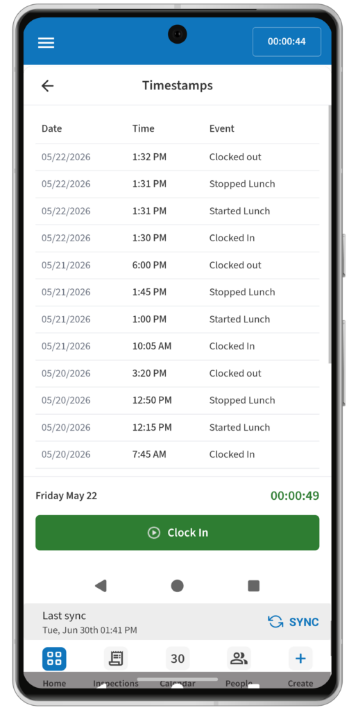 ISN Mobile App - Timestamps