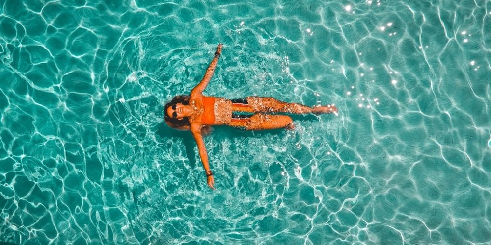 woman swimming in a pool