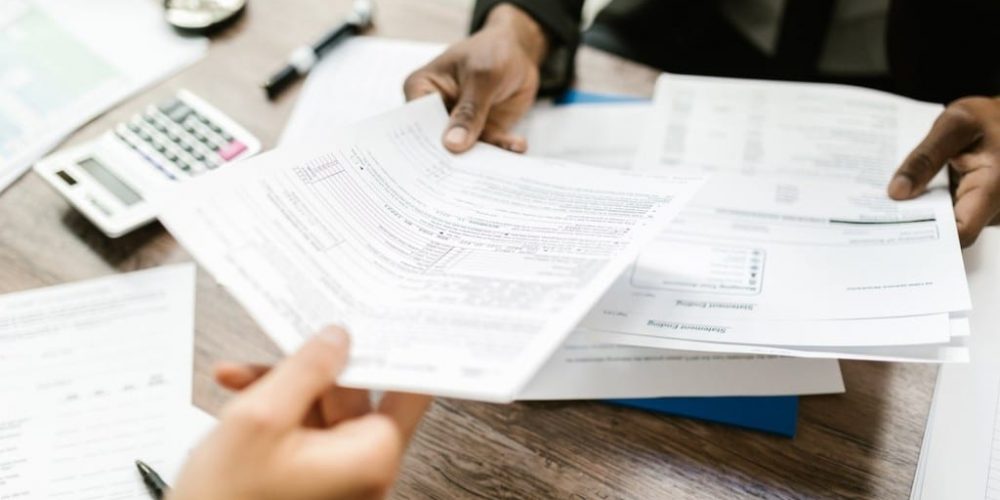 handing out document