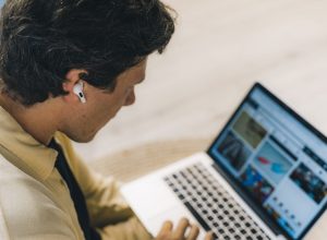 man using laptop